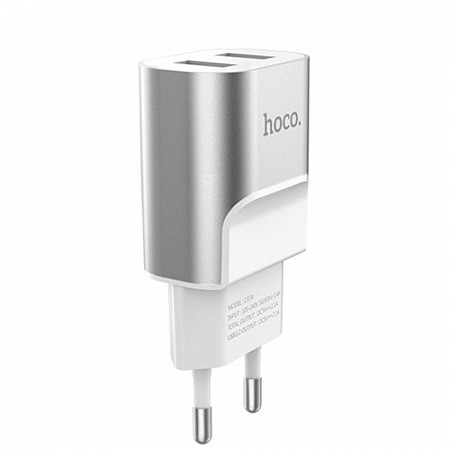 СЗУ Hoco C47A Metal 2USB 2.1A (Silver)