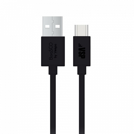 Дата-кабель USB - Type-C, 2А, 2м, черный, BoraSCO VSP