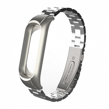 Ремешок металлический для Mi Band 5 Metal Серебристый