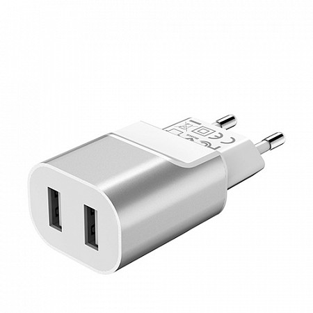 СЗУ Hoco C47A Metal 2USB 2.1A (Silver)
