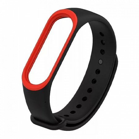 Ремешок для Mi Band 3/4 Черный/красный
